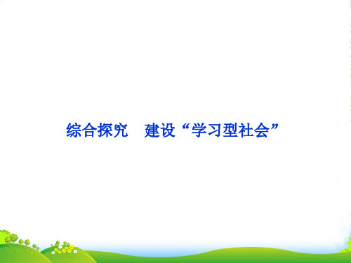 【优化方案】高中政治 第二单元综合探究建设“学习型社会”课件 新人教必修3