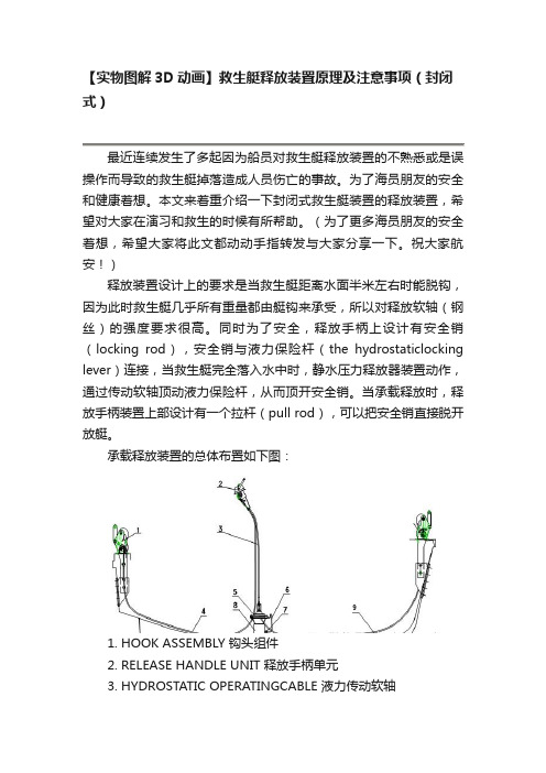 【实物图解3D动画】救生艇释放装置原理及注意事项（封闭式）