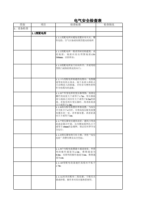 电气安全检查表