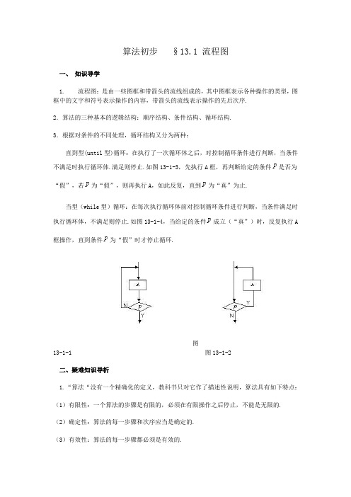 算法初步  §13.1 流程图