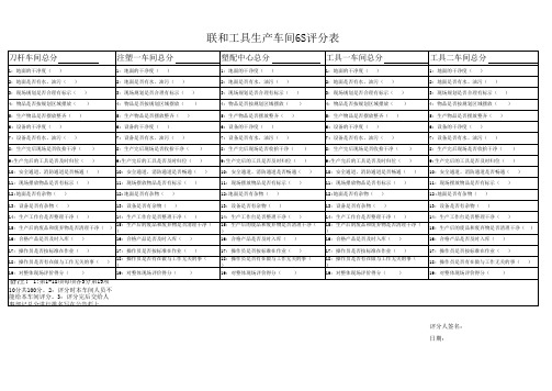 生产车间6S评分表