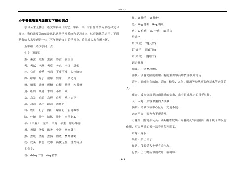 小学鲁教版五年级语文下册知识点