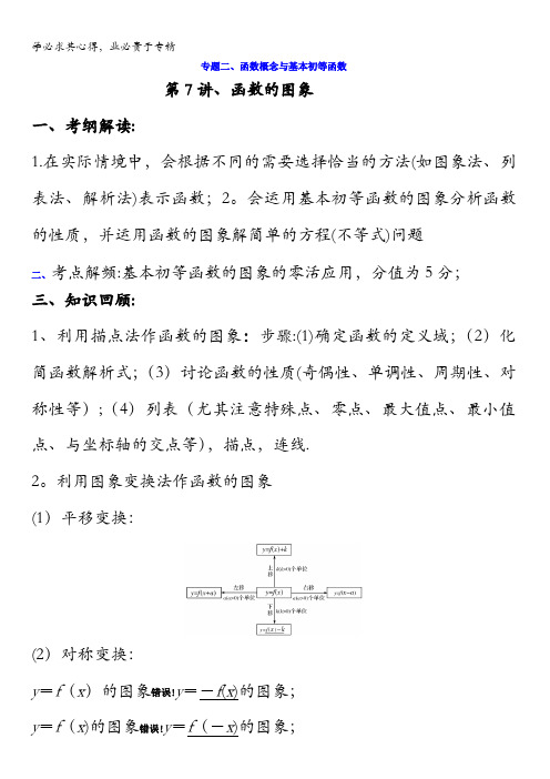 云南省德宏州梁河县第一中学2018届高考数学一轮复习学案：函数的图象缺答案