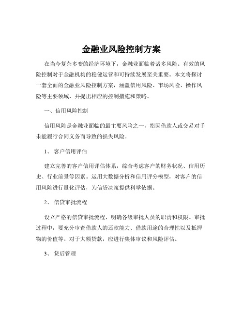 金融业风险控制方案