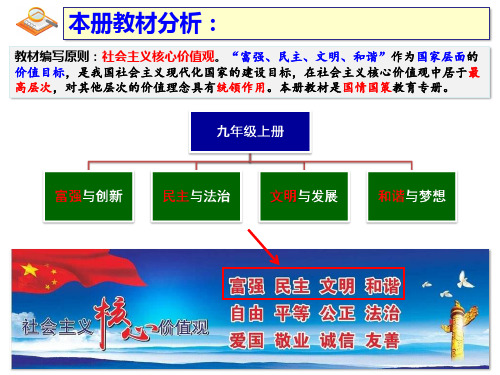 部编人教版九年级道德与法治上册4.2《凝聚法治共识》教材分析