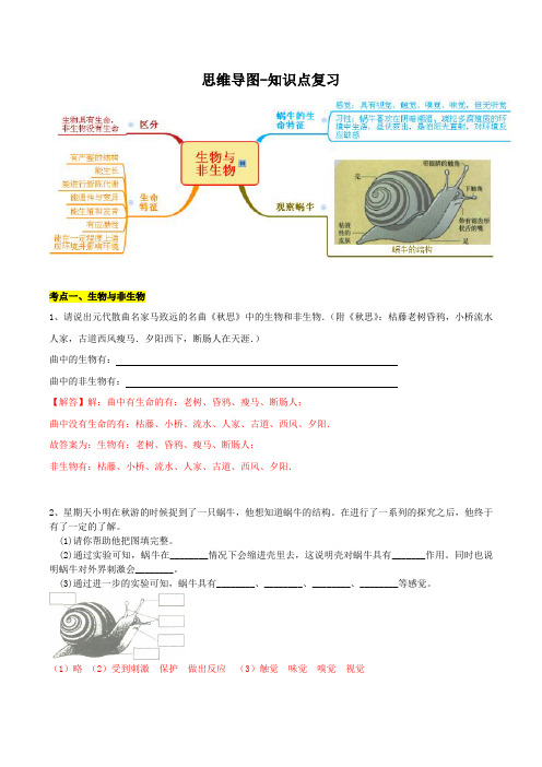 第二章观察生物-思维导图+案列分析