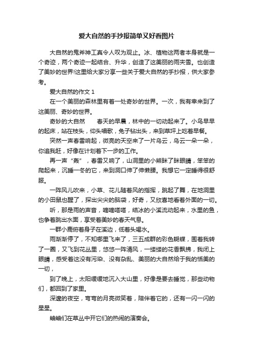 爱大自然的手抄报简单又好看图片