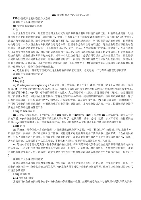 2019精选ERP沙盘模拟之营销总监个人总结_2