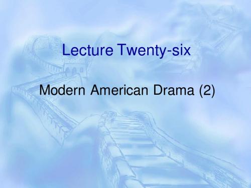 美国文学史之Modern American Drama (2)williams albee