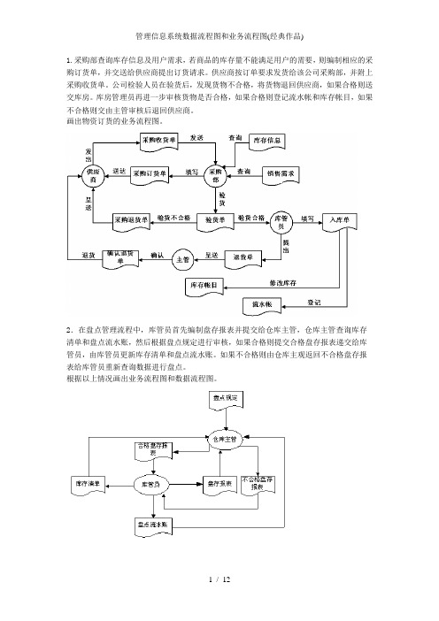 管理信息系统数据流程图和业务流程图(经典作品)