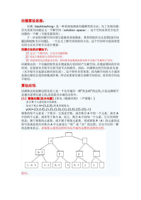 回溯算法原理和几个常用的算法实例