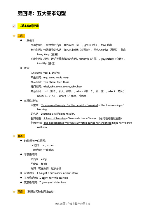 考研英语第四课：五大基本句型