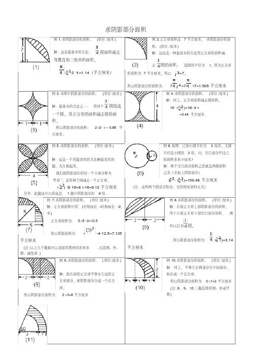 完整,小学六年级求阴影部分面积试题和答案