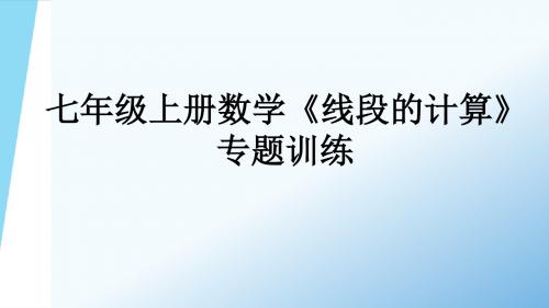 人教版七年级上册数学《线段的计算》专题训练