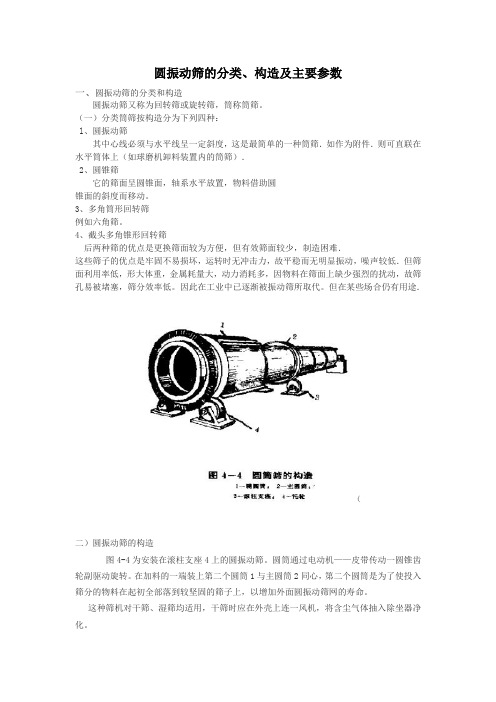 圆振动筛的分类、构造及主要参数