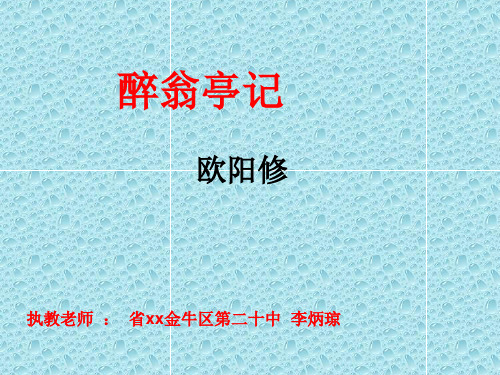 九年级语文《醉翁亭记》优秀课件