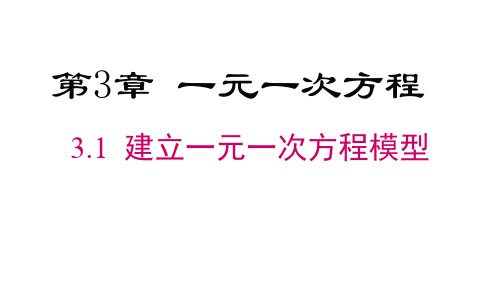 3.1 建立一元一次方程模型 湘教版七年级数学上册课件