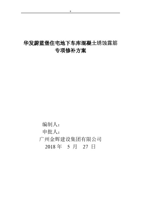 混凝土露筋专项修补方案