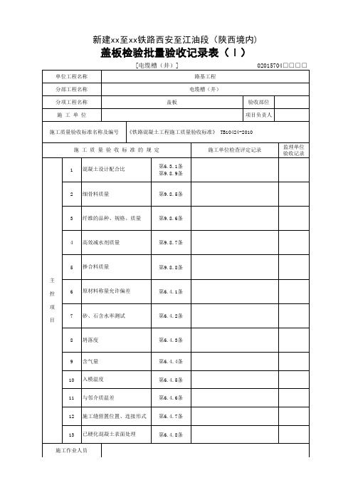 [电缆槽(井)]盖板检验批质量验收记录表(Ⅰ)