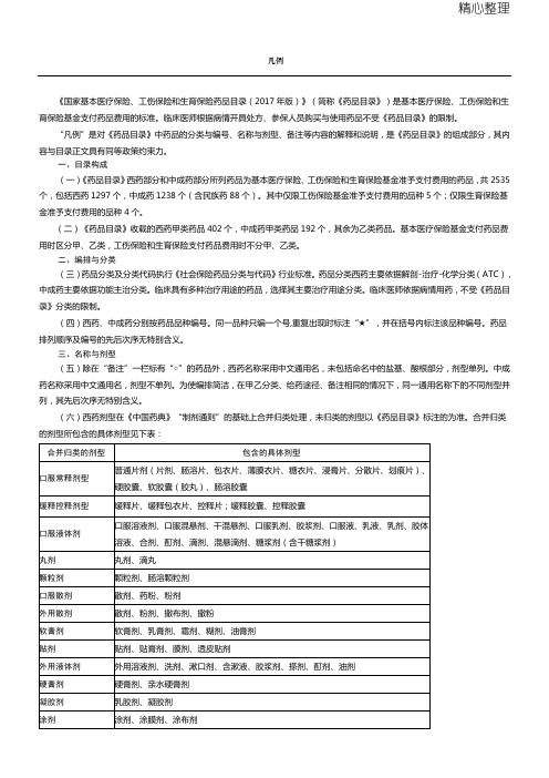 2017国家基本医疗保险、工伤保险和生育保险药品目录说明