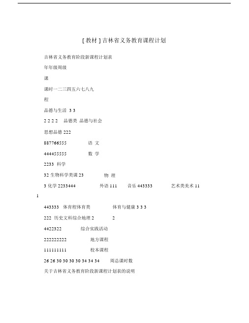 [教材]吉林省义务教育课程计划.docx