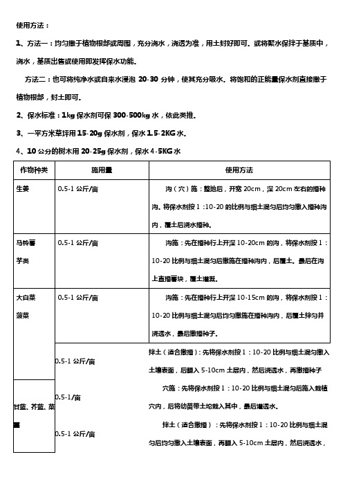 保水剂使用方法