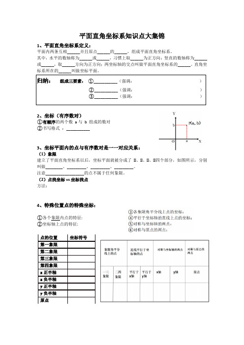 平面直角坐标系全面练习