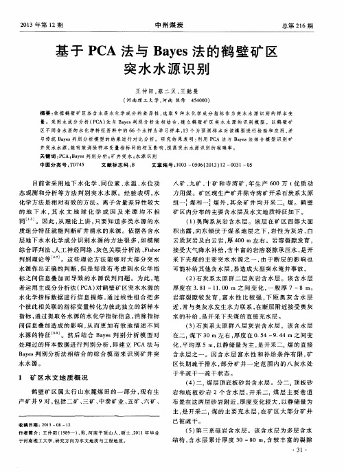 基于PCA法与Bayes法的鹤壁矿区突水水源识别