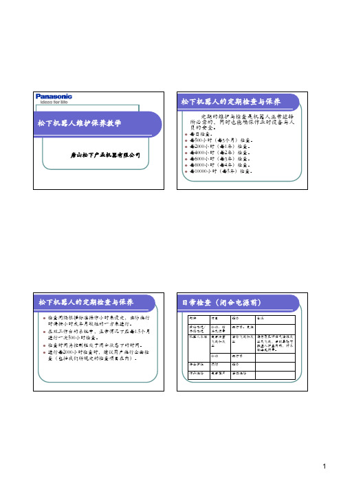 松下焊接机器人维护保养(教学版)