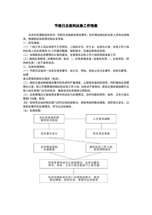 节假日及夜间应急工作预案