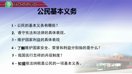 人教版八年级下册道德与法治4.1《公民基本义务》【 课件】 (共28张PPT)