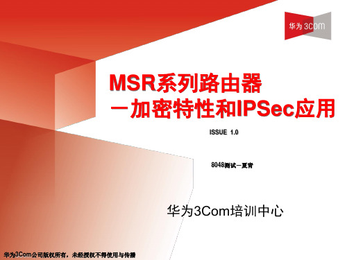 MSR系列路由器-加密特性和IPSec应用