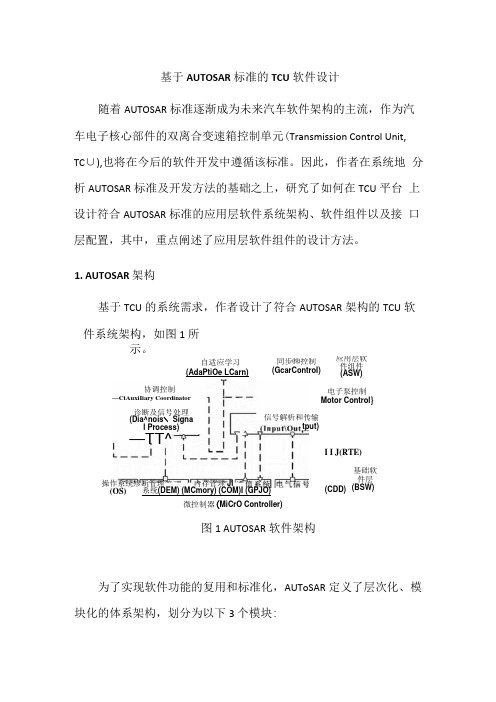 基于AUTOSAR标准的TCU软件设计