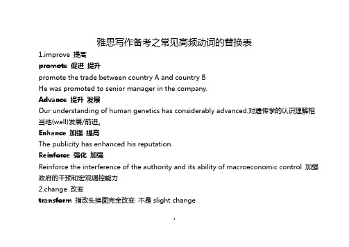 雅思写作备考之常见高频动词的替换表