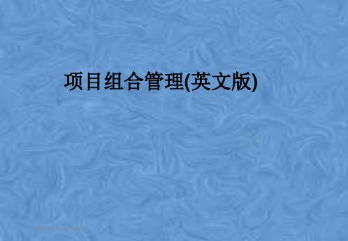 项目组合管理(英文版)