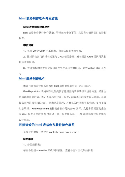 html表格制作软件FineReport案例之雅诗兰黛报表管理系统的建设方案