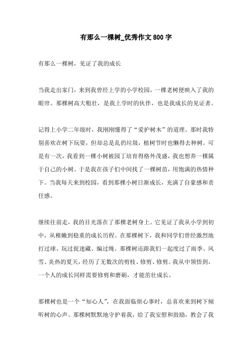 有那么一棵树优秀作文800字