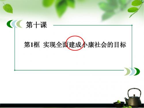 第十课 科学发展观和小康社会的经济建设》一轮复习最新