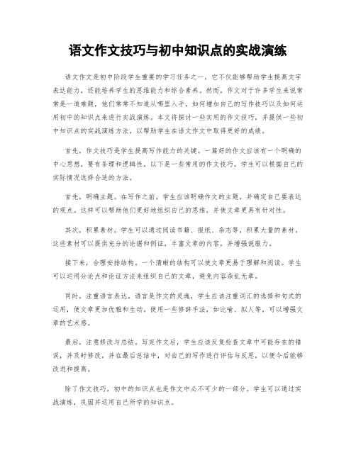 语文作文技巧与初中知识点的实战演练