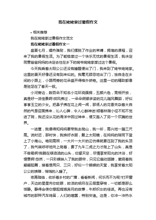 我在姥姥家过暑假作文