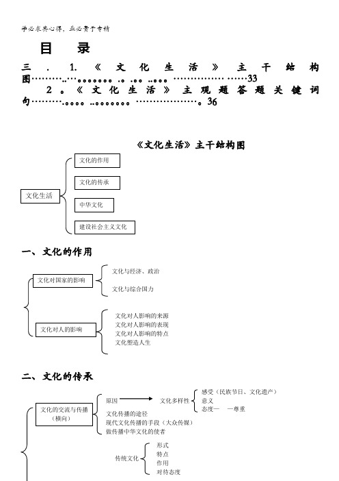 2013届高考政治二轮复习宝典 专题三 《文化生活》主干结构图+主观题答题技巧