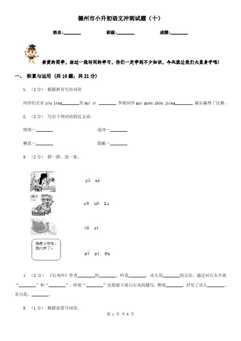 德州市小升初语文冲刺试题(十)