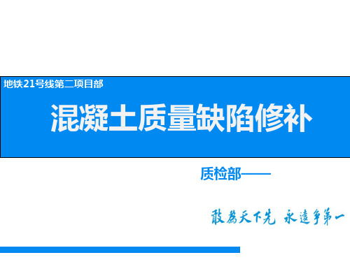 混凝土质量缺陷修补培训图文精品PPT课件