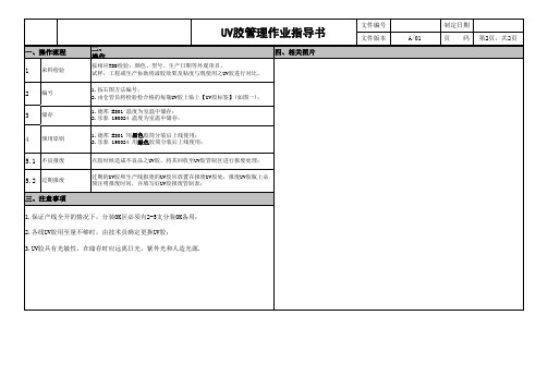 UV胶管理作业指导书