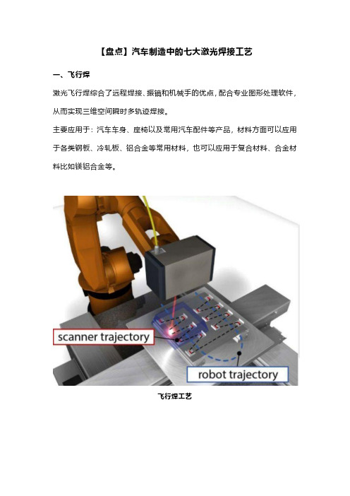 【盘点】汽车制造中的七大激光焊接工艺