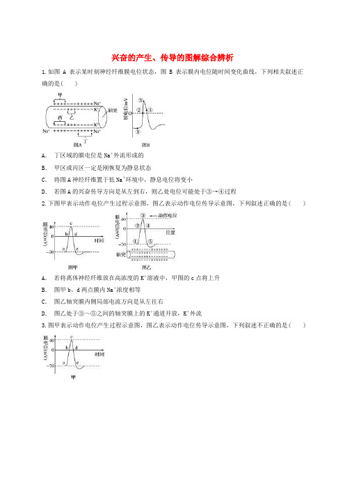 高中生物兴奋的产生、传导的图解综合辨析同步精选对点训练新人教版必修3