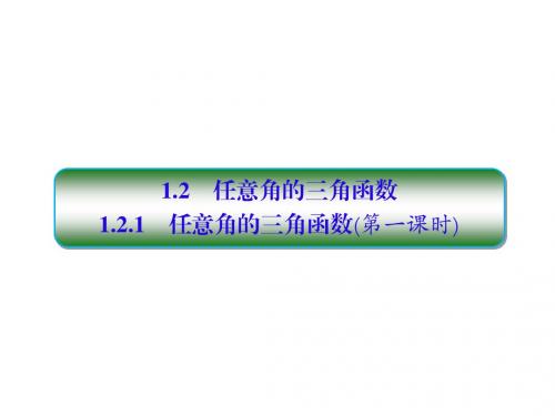 高中数学第一章三角函数1.2任意的三角函数1.2.1任意角的三角函数(第1课时)习题课件新人教A必修4