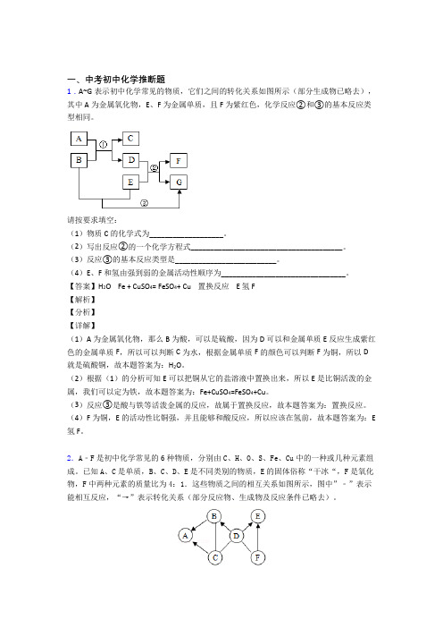 2020-2021化学二模试题分类汇编——推断题综合及答案