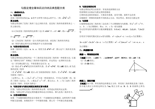 人教版八年级数学下册 第十七章 勾股定理全章知识点归纳及典型题分类