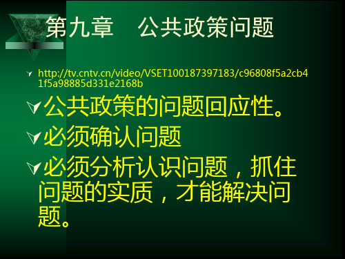 公共政策问题的形成与认定